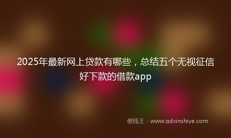 2025年最新网上贷款有哪些，总结五个无视征信好下款的借款app