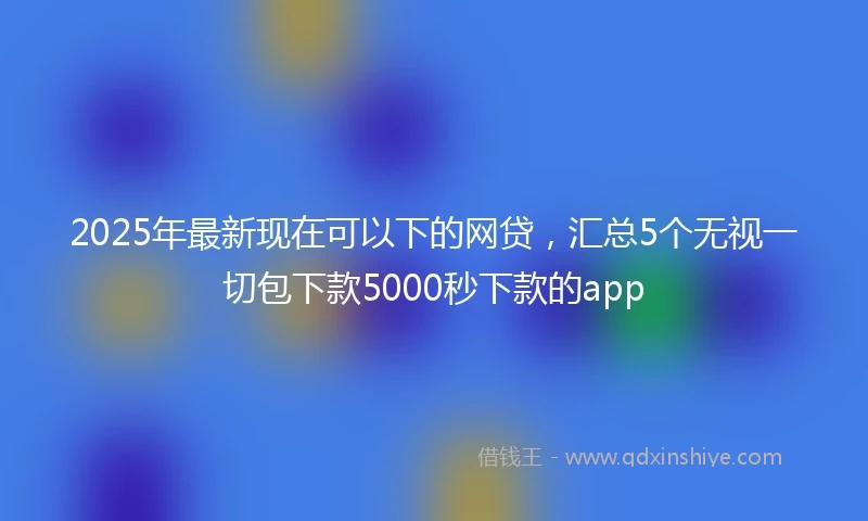 2025年最新现在可以下的网贷，汇总5个无视一切包下款5000秒下款的app