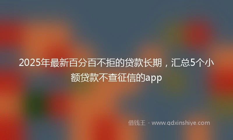 2025年最新百分百不拒的贷款长期，汇总5个小额贷款不查征信的app