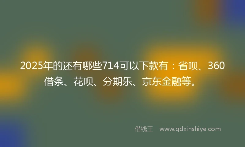 2025年的还有哪些714可以下款有：省呗、360借条、花呗、分期乐、京东金融等。