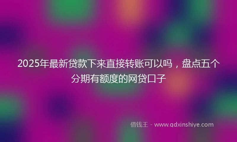 2025年最新贷款下来直接转账可以吗,盘点五个分期有额度的网贷口子