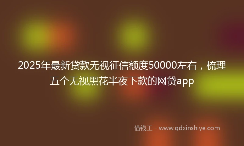 2025年最新贷款无视征信额度50000左右，梳理五个无视黑花半夜下款的网贷app