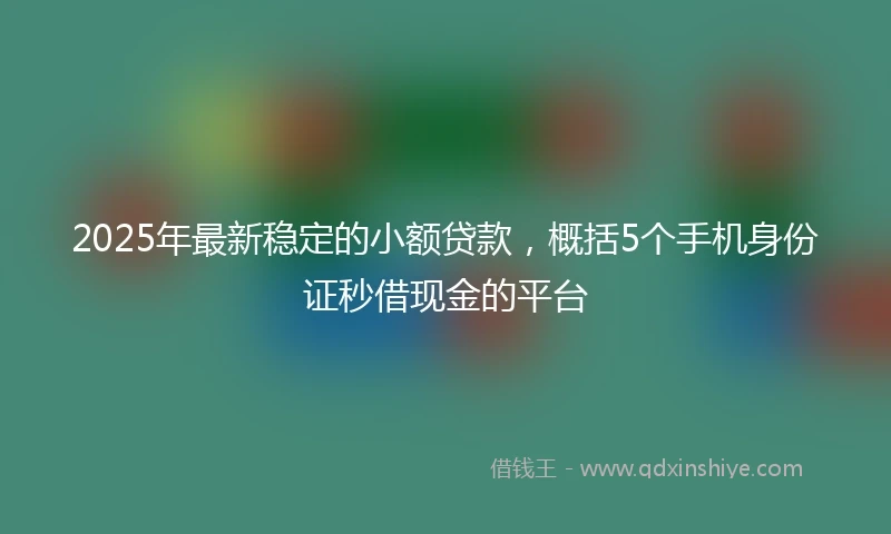 2025年最新稳定的小额贷款，概括5个手机身份证秒借现金的平台