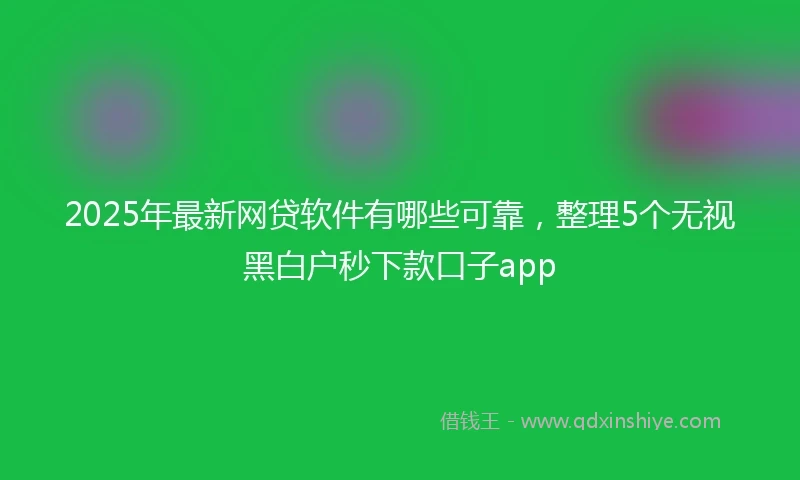 2025年最新网贷软件有哪些可靠，整理5个无视黑白户秒下款口子app