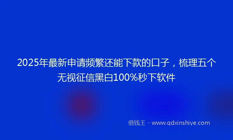 2025年最新申请频繁还能下款的口子，梳理五个无视征信黑白100%秒下软件