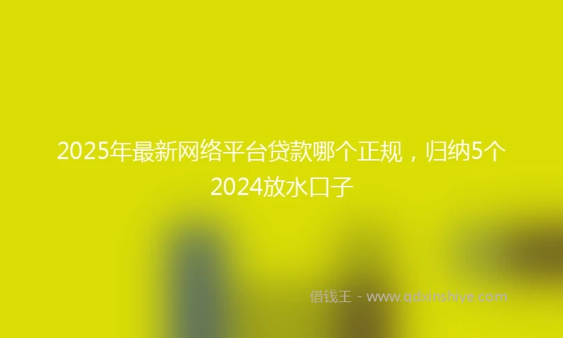 2025年最新网络平台贷款哪个正规，归纳5个2024放水口子