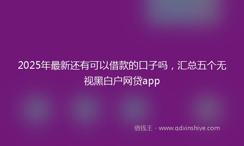 2025年最新还有可以借款的口子吗，汇总五个无视黑白户网贷app