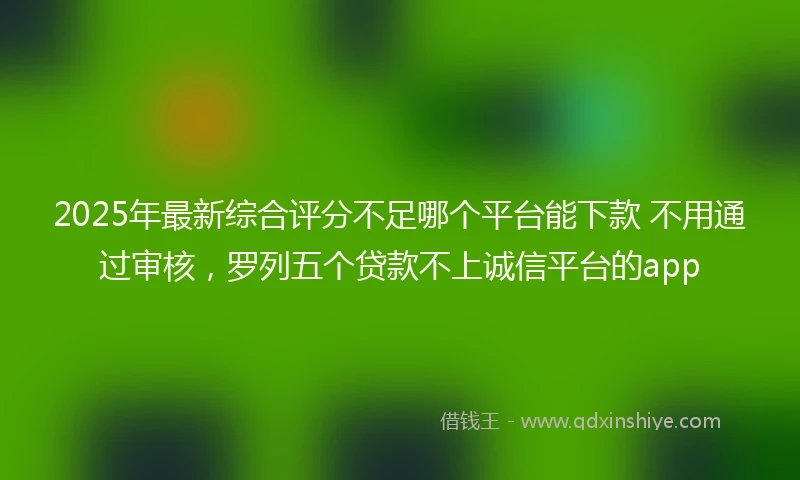 2025年最新综合评分不足哪个平台能下款 不用通过审核，罗列五个贷款不上诚信平台的app
