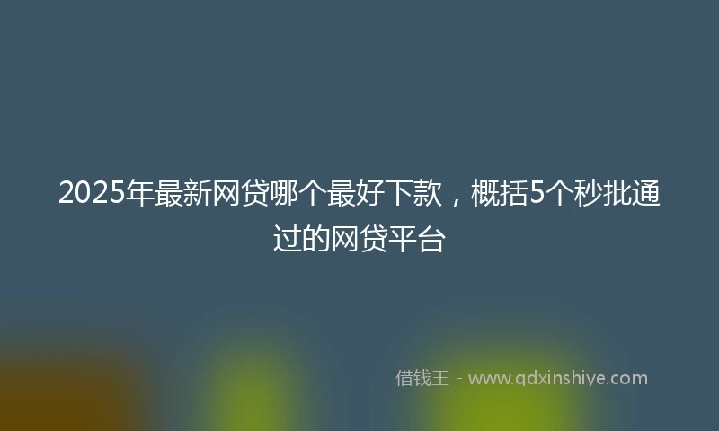 2025年最新网贷哪个最好下款，概括5个秒批通过的网贷平台