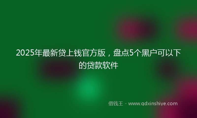 2025年最新贷上钱官方版，盘点5个黑户可以下的贷款软件