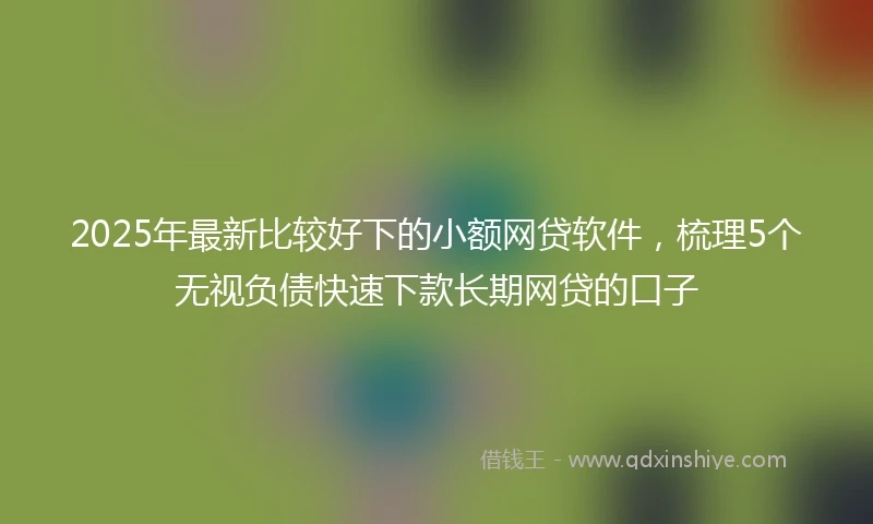 2025年最新比较好下的小额网贷软件，梳理5个无视负债快速下款长期网贷的口子
