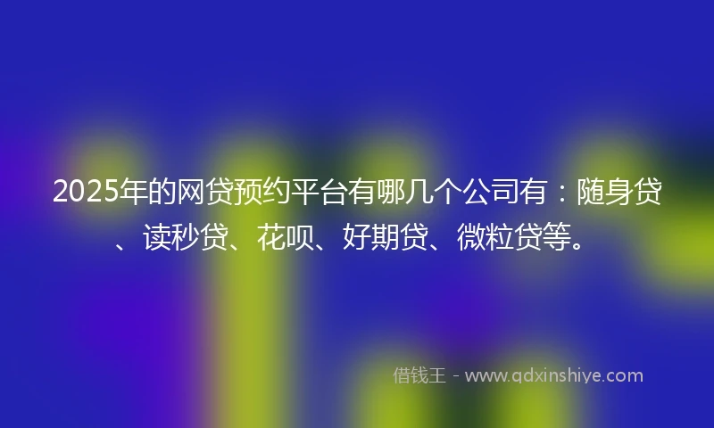 2025年的网贷预约平台有哪几个公司有：随身贷、读秒贷、花呗、好期贷、微粒贷等。