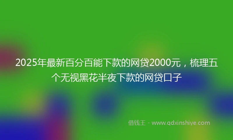 2025年最新百分百能下款的网贷2000元，梳理五个无视黑花半夜下款的网贷口子