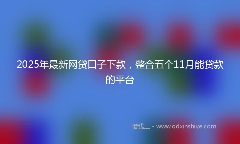 2025年最新网贷口子下款，整合五个11月能贷款的平台