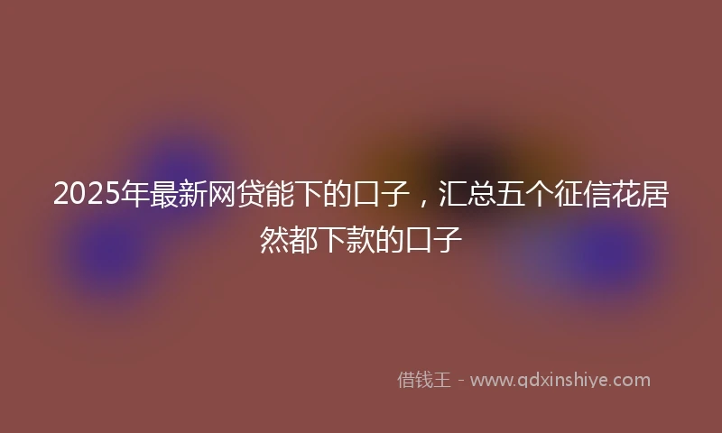 2025年最新网贷能下的口子，汇总五个征信花居然都下款的口子