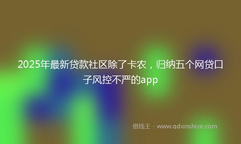 2025年最新贷款社区除了卡农,归纳五个网贷口子风控不严的app