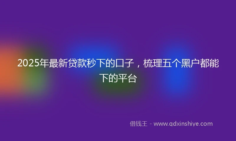 2025年最新贷款秒下的口子，梳理五个黑户都能下的平台