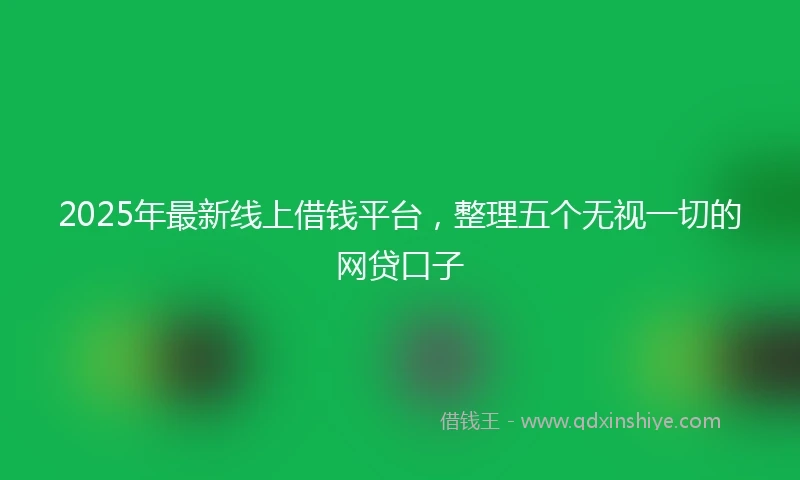 2025年最新线上借钱平台，整理五个无视一切的网贷口子
