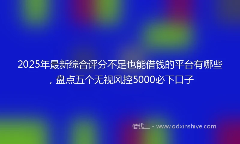 2025年最新综合评分不足也能借钱的平台有哪些，盘点五个无视风控5000必下口子