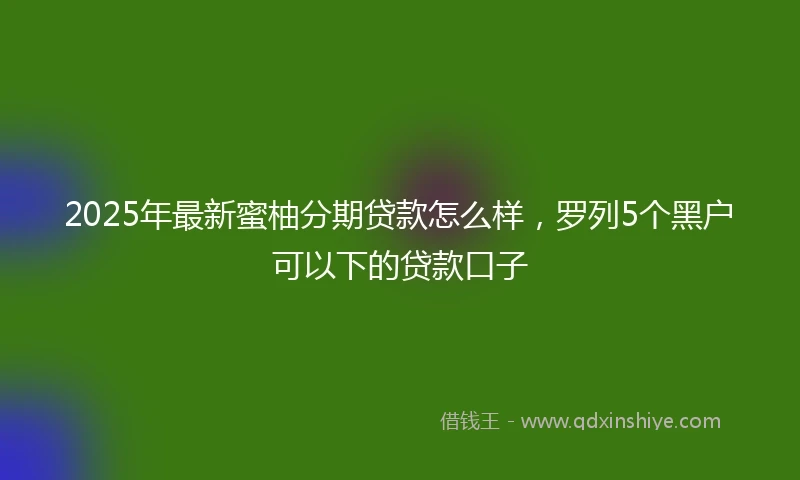 2025年最新蜜柚分期贷款怎么样，罗列5个黑户可以下的贷款口子