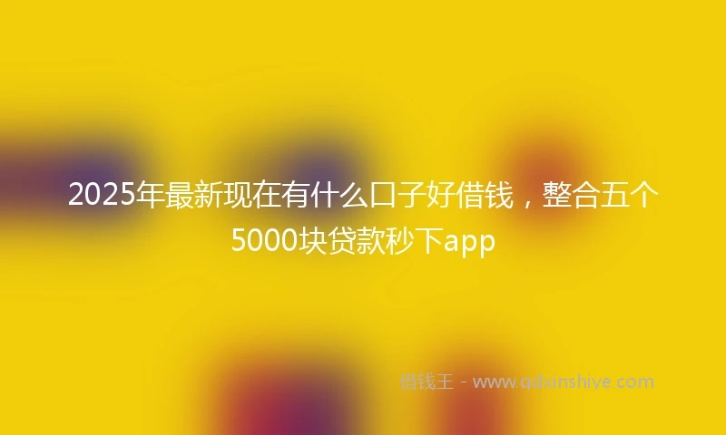 2025年最新现在有什么口子好借钱，整合五个5000块贷款秒下app