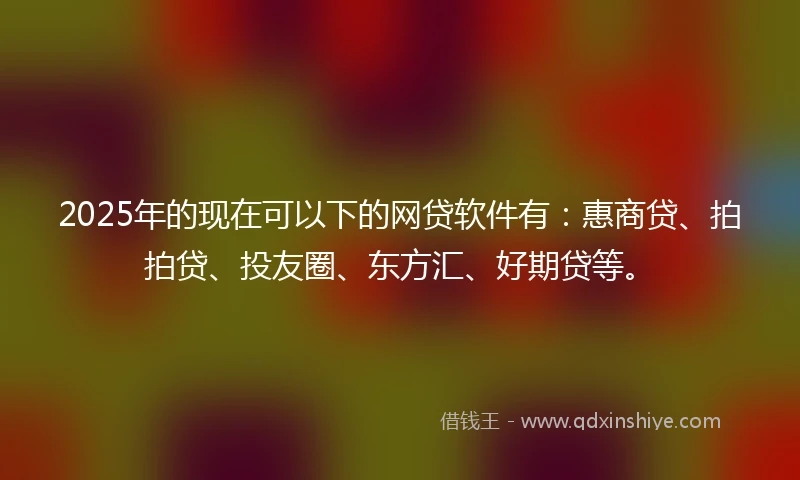 2025年的现在可以下的网贷软件有：惠商贷、拍拍贷、投友圈、东方汇、好期贷等。