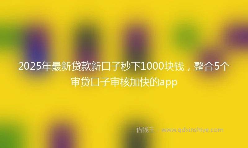 2025年最新贷款新口子秒下1000块钱,整合5个审贷口子审核加快的app