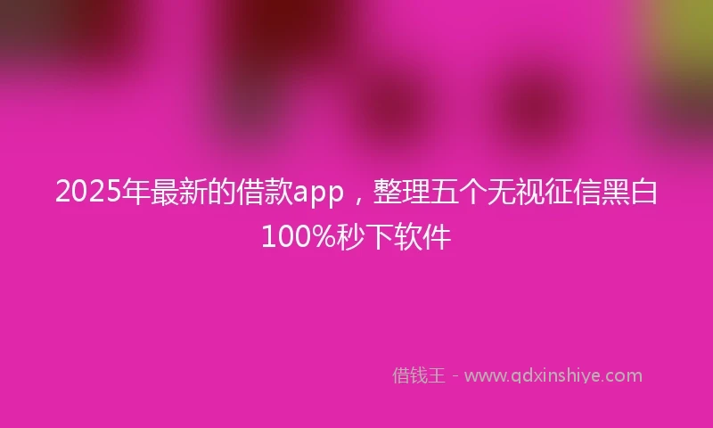 2025年最新的借款app，整理五个无视征信黑白100%秒下软件