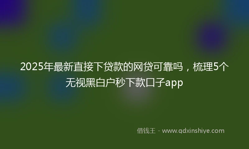 2025年最新直接下贷款的网贷可靠吗，梳理5个无视黑白户秒下款口子app
