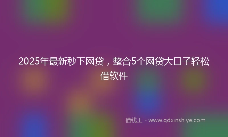 2025年最新秒下网贷，整合5个网贷大口子轻松借软件