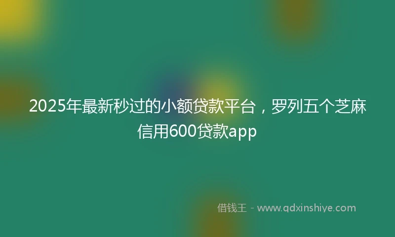 2025年最新秒过的小额贷款平台，罗列五个芝麻信用600贷款app