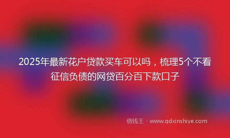 2025年最新花户贷款买车可以吗，梳理5个不看征信负债的网贷百分百下款口子