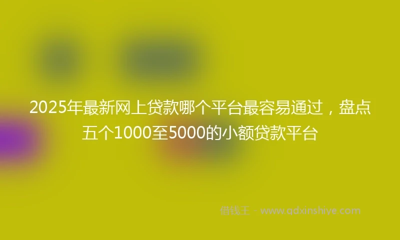 2025年最新网上贷款哪个平台最容易通过,盘点五个1000至5000的小额贷款平台