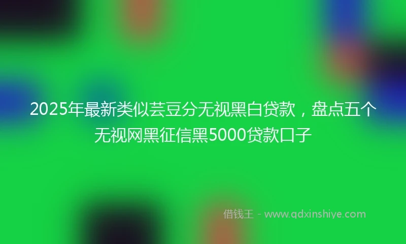 2025年最新类似芸豆分无视黑白贷款，盘点五个无视网黑征信黑5000贷款口子