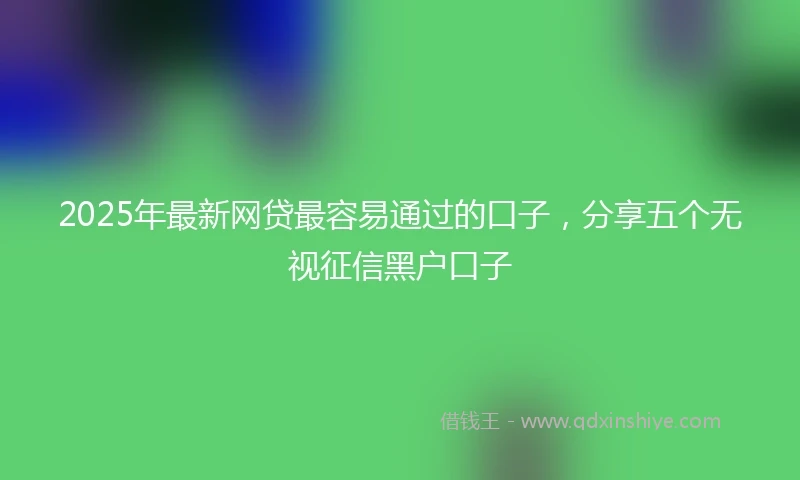 2025年最新网贷最容易通过的口子，分享五个无视征信黑户口子