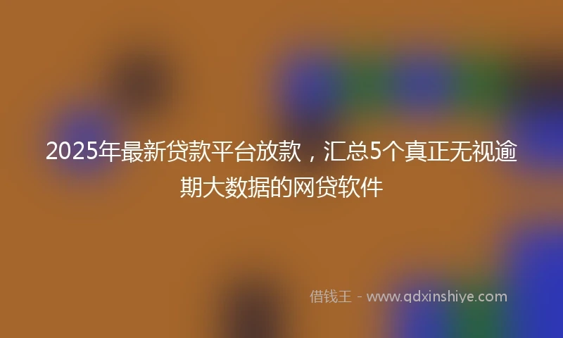 2025年最新贷款平台放款，汇总5个真正无视逾期大数据的网贷软件