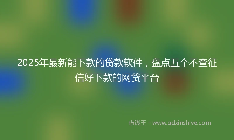 2025年最新能下款的贷款软件，盘点五个不查征信好下款的网贷平台