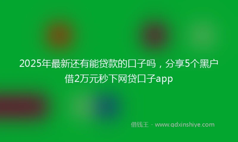 2025年最新还有能贷款的口子吗，分享5个黑户借2万元秒下网贷口子app