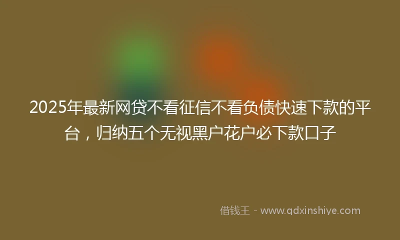 2025年最新网贷不看征信不看负债快速下款的平台，归纳五个无视黑户花户必下款口子