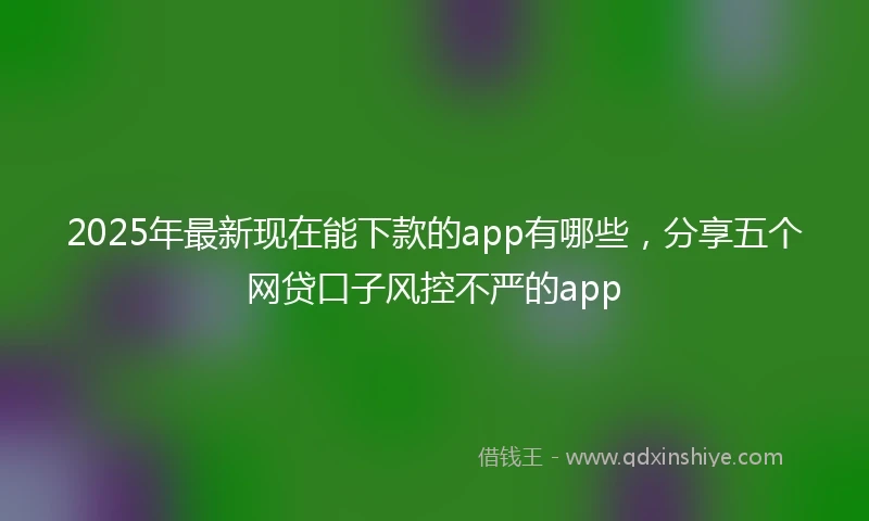 2025年最新现在能下款的app有哪些，分享五个网贷口子风控不严的app