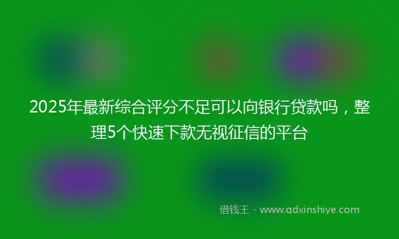 2025年最新综合评分不足可以向银行贷款吗，整理5个快速下款无视征信的平台