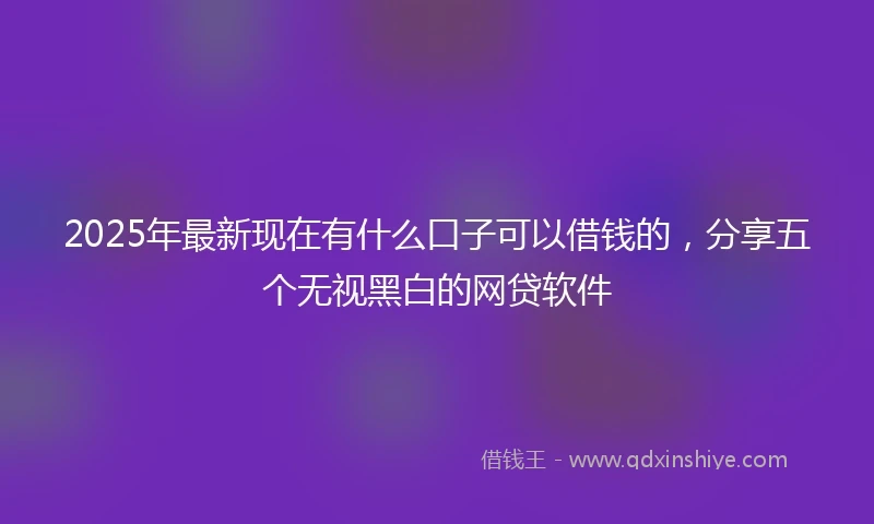 2025年最新现在有什么口子可以借钱的，分享五个无视黑白的网贷软件