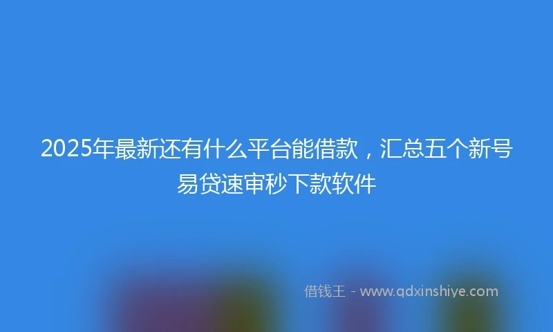 2025年最新还有什么平台能借款,汇总五个新号易贷速审秒下款软件