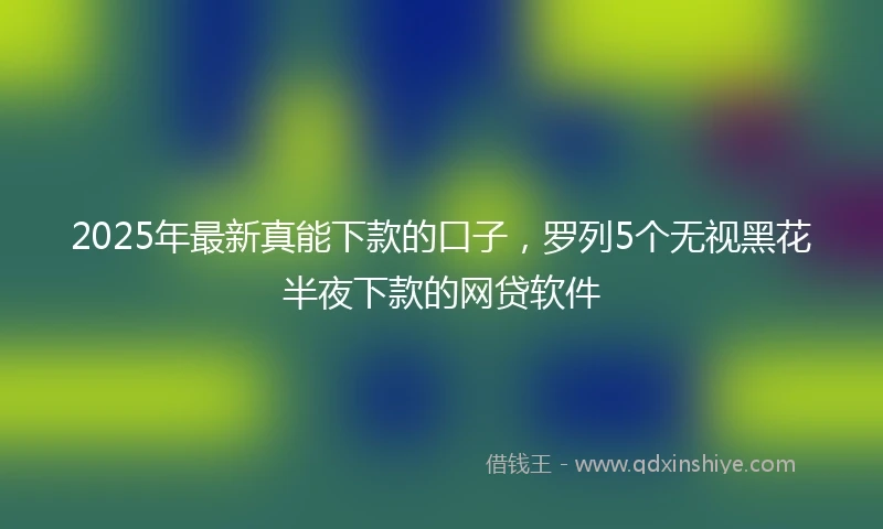 2025年最新真能下款的口子，罗列5个无视黑花半夜下款的网贷软件