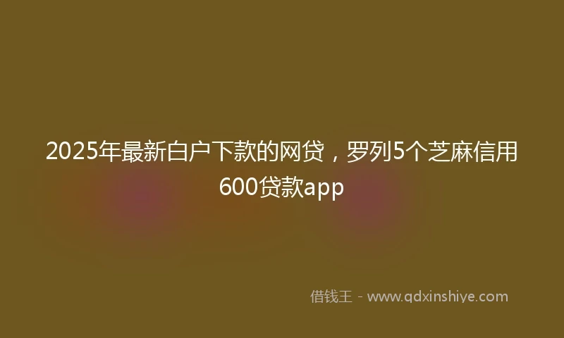 2025年最新白户下款的网贷，罗列5个芝麻信用600贷款app