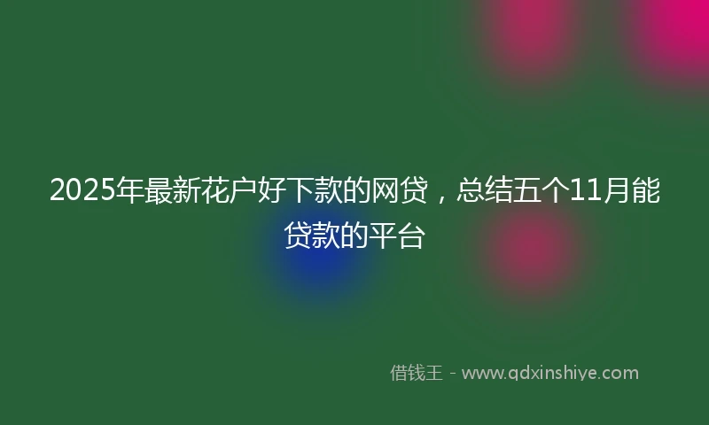 2025年最新花户好下款的网贷，总结五个11月能贷款的平台