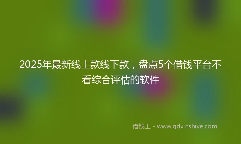 2025年最新线上款线下款，盘点5个借钱平台不看综合评估的软件