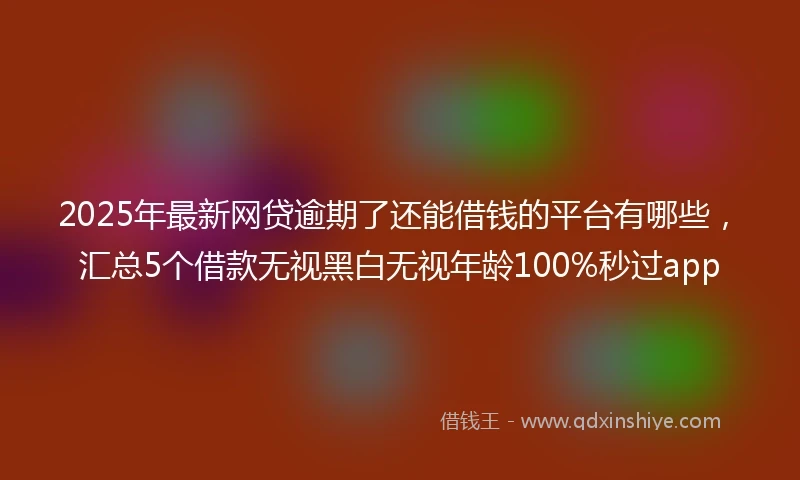2025年最新网贷逾期了还能借钱的平台有哪些，汇总5个借款无视黑白无视年龄100%秒过app