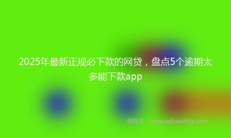2025年最新正规必下款的网贷，盘点5个逾期太多能下款app