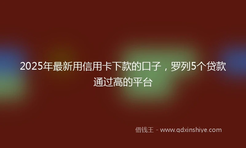 2025年最新用信用卡下款的口子，罗列5个贷款通过高的平台